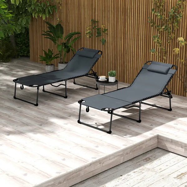 Ergonomic Recliners for Poolside 5-Level Gray Loungers with Reading Hole and Side Stash for - product image 10