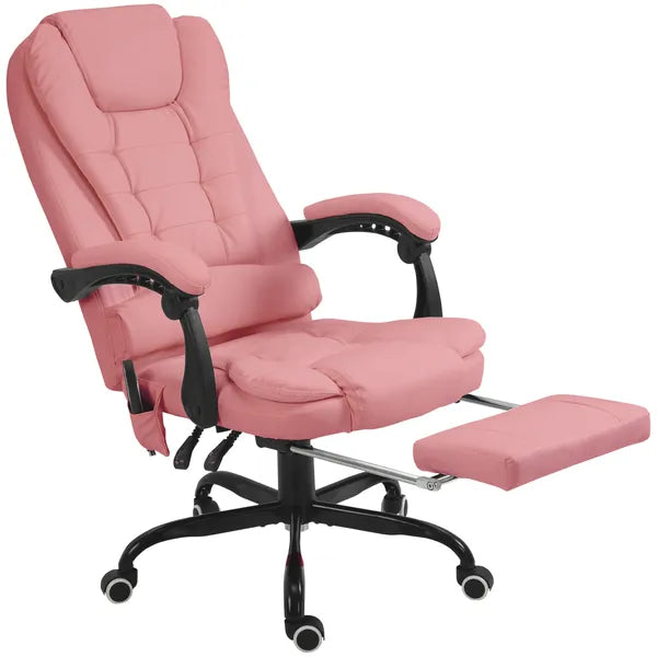 Executive High Back Office Chair with Massage Function Reclining Pink Adjustable - product image 1