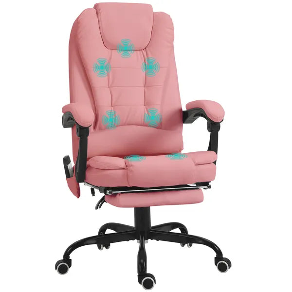 Executive High Back Office Chair with Massage Function Reclining Pink Adjustable - product image 11