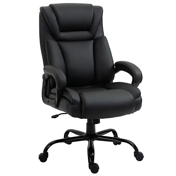 Executive Office Chair Big and Tall 400lbs Wide Seat High Back PU Leather Black - product image 1