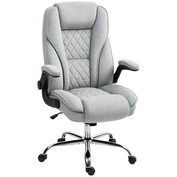 Executive Office Chair, Desk Chair with Flip-up Armrest, Diamond Fabric Computer Chair for Home Office, Gray - product image 11