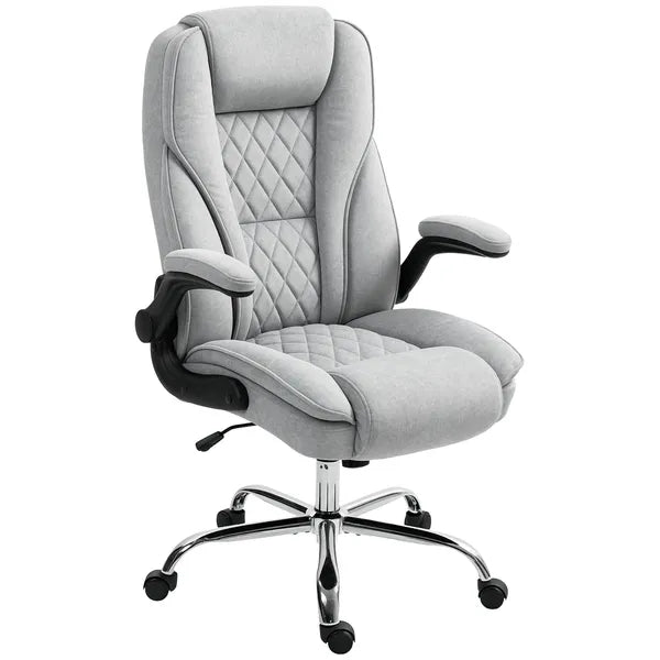 Executive Office Chair, Desk Chair with Flip-up Armrest, Diamond Fabric Computer Chair for Home Office, Gray - product image 1
