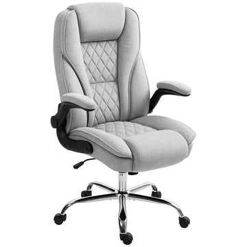 Executive Office Chair, Desk Chair with Flip-up Armrest, Diamond Fabric Computer Chair for Home Office, Gray - product image 1