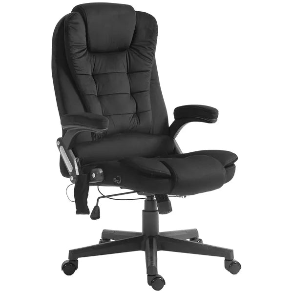 HOMCOM Executive Vibrating Massage Office Chair with Heat, 6 Point, Velvet High Back, Black - product image 11