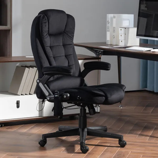 HOMCOM Executive Vibrating Massage Office Chair with Heat, 6 Point, Velvet High Back, Black - product image 10
