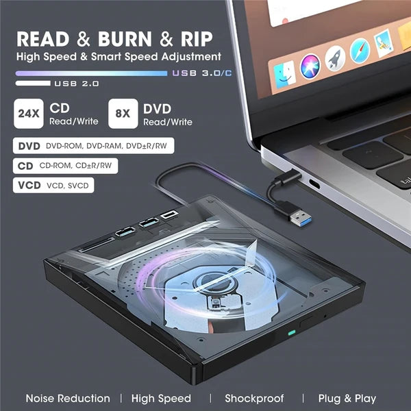 USB 3.0 External CD DVD Drive Writer Burner for Windows PC and Laptop - product view 19