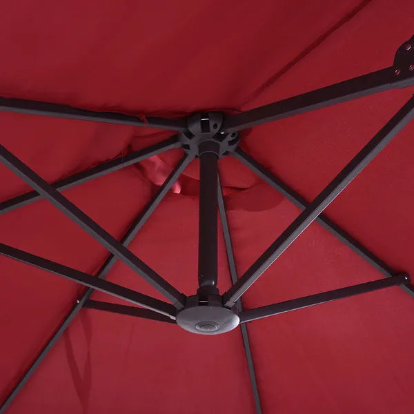 Outsunny Extra Large 15 Ft Patio Umbrella, Double-Sided Outdoor Market Umbrella with Crank Handle for Deck, Lawn, Backyard and Pool, Wine Red - product image 7