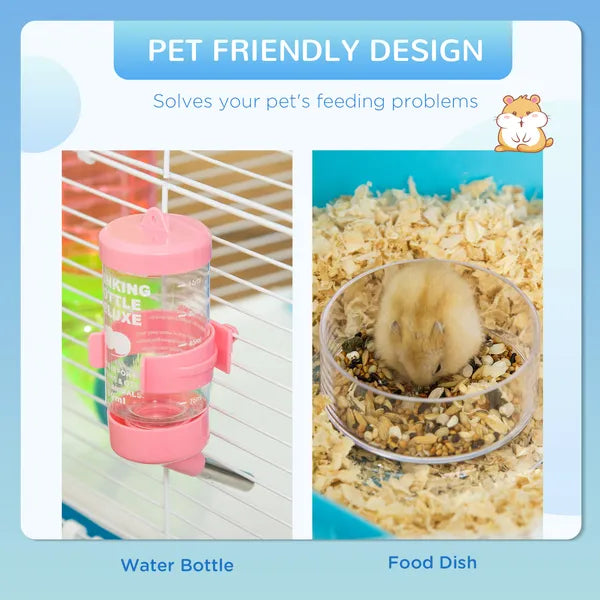 PawHut Extra Large 23" Hamster Cage with Tubes, Tunnels, Carry Handles, 5-Tier, Light Blue - product image 5