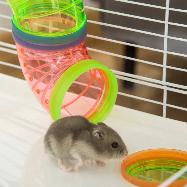 PawHut Extra Large 23" Hamster Cage with Tubes, Tunnels, Carry Handles, 5-Tier, Light Blue - product image 11