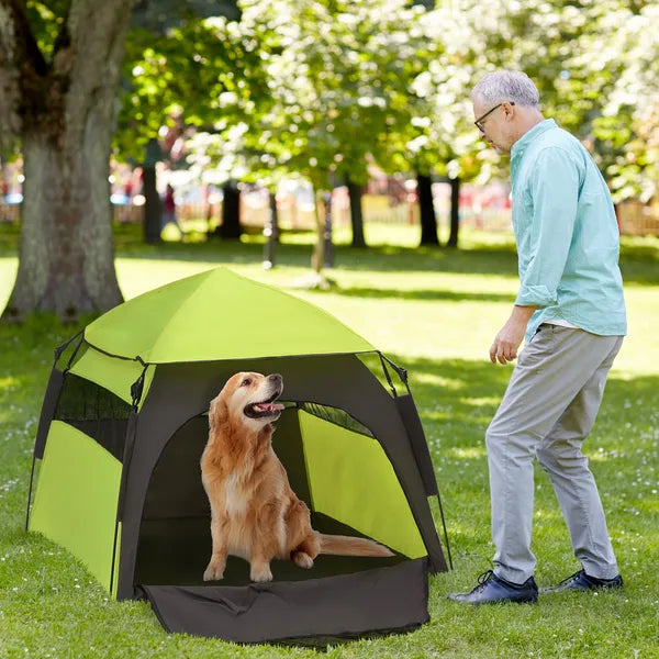 Extra Large Dog Portable Camping Tent with Carrying Bag for Beach Backyard Home in Green - product image 2
