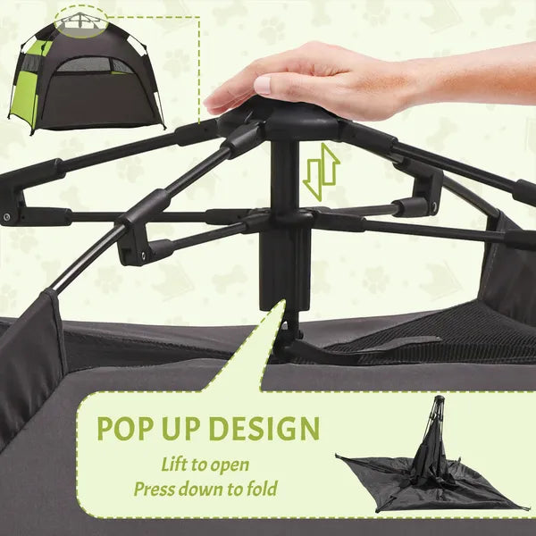 Extra Large Dog Portable Camping Tent with Carrying Bag for Beach Backyard Home in Green - product image 5