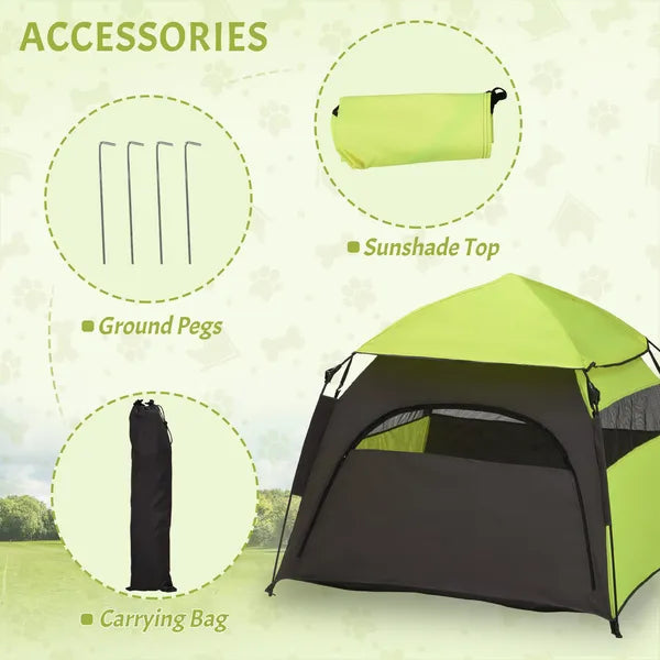 Extra Large Dog Portable Camping Tent with Carrying Bag for Beach Backyard Home in Green - product image 7