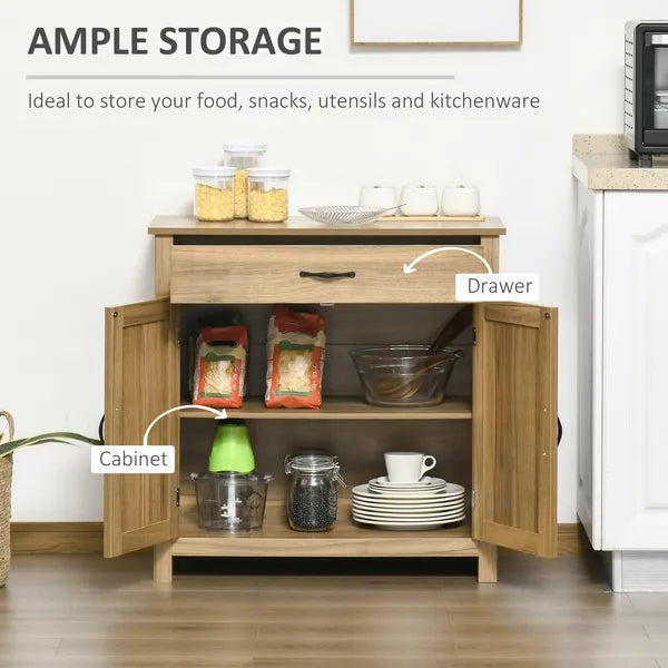 Farmhouse Buffet Cabinet Barn Door Style Sideboard for Kitchen Living Room Entryway Natural Wood Effect - product image 4