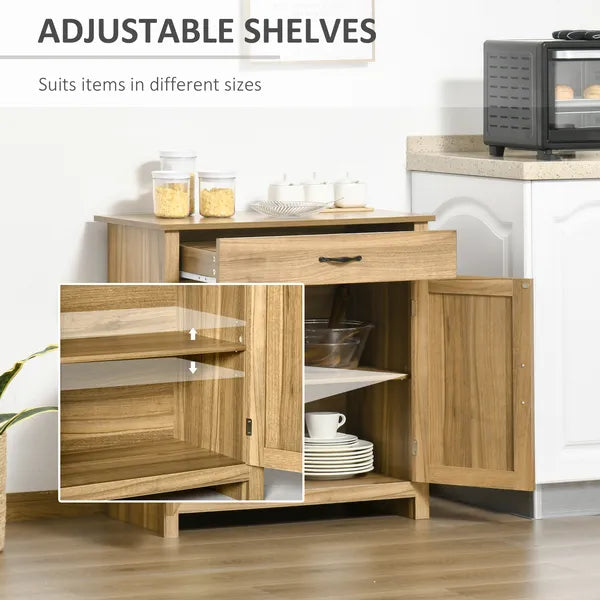 Farmhouse Buffet Cabinet Barn Door Style Sideboard for Kitchen Living Room Entryway Natural Wood Effect - product image 5