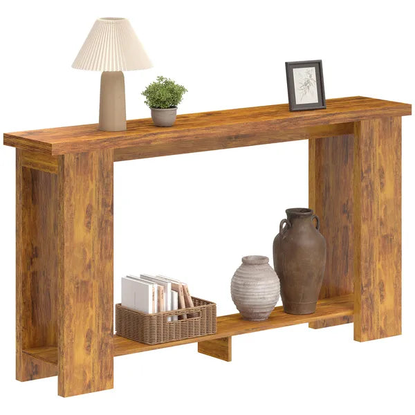 Farmhouse Console Table, 63 Inch Narrow Entryway Table with Thickened Tabletop for Living Room, Hallway, Distressed Brown - product image 11