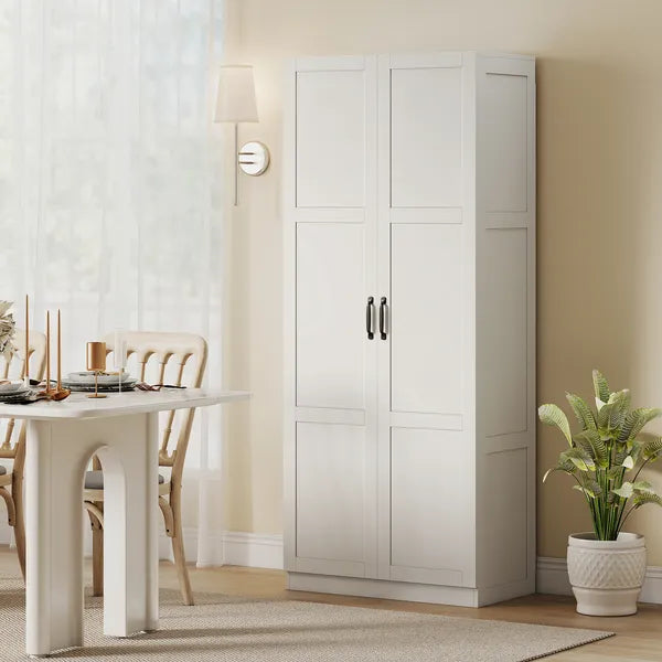 HOMCOM Farmhouse Pantry Cabinet, 71 Inch Tall Kitchen Pantry Storage Cabinet with Soft-Close Hinges, Adjustable Shelves, White - product image 10