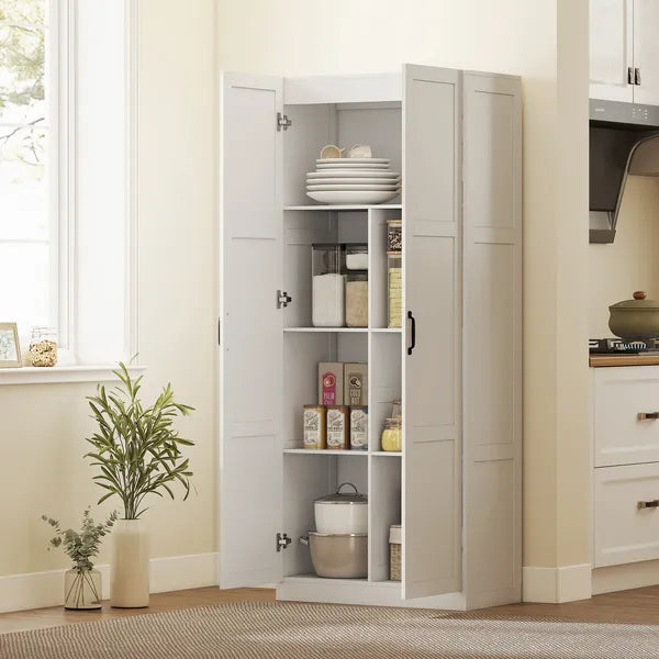 HOMCOM Farmhouse Pantry Cabinet, 71 Inch Tall Kitchen Pantry Storage Cabinet with Soft-Close Hinges, Adjustable Shelves, White - product image 9