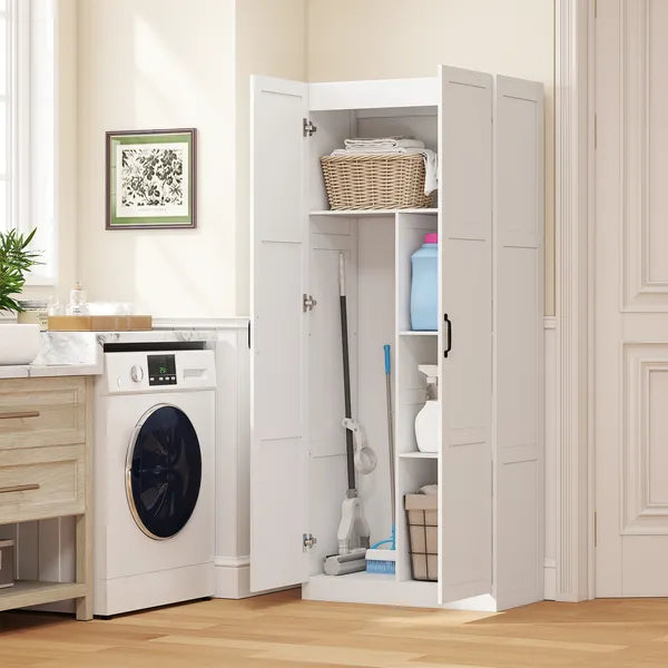 HOMCOM Farmhouse Pantry Cabinet, 71 Inch Tall Kitchen Pantry Storage Cabinet with Soft-Close Hinges, Adjustable Shelves, White - product image 8
