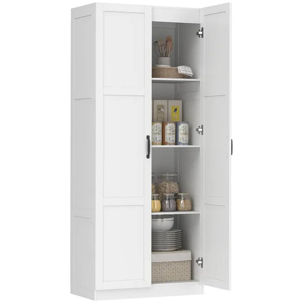 HOMCOM Farmhouse Pantry Cabinet, 71 Inch Tall Kitchen Pantry Storage Cabinet with Soft-Close Hinges, Adjustable Shelves, White - product image 1