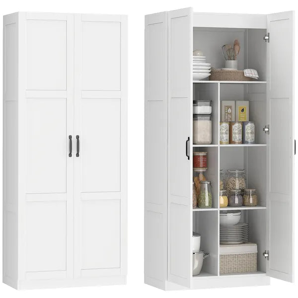HOMCOM Farmhouse Pantry Cabinet, 71 Inch Tall Kitchen Pantry Storage Cabinet with Soft-Close Hinges, Adjustable Shelves, White - product image 11