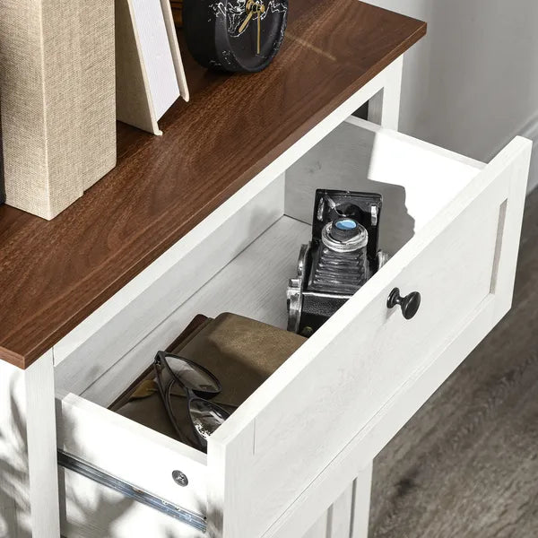 HOMCOM Farmhouse Sideboard Storage Cabinet, Doors and Drawer, for Kitchen, Living Room, 23.5"x11.75"x34.5", White - product image 7