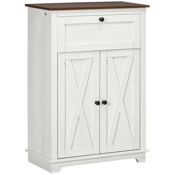 HOMCOM Farmhouse Sideboard Storage Cabinet, Doors and Drawer, for Kitchen, Living Room, 23.5"x11.75"x34.5", White - product image 11