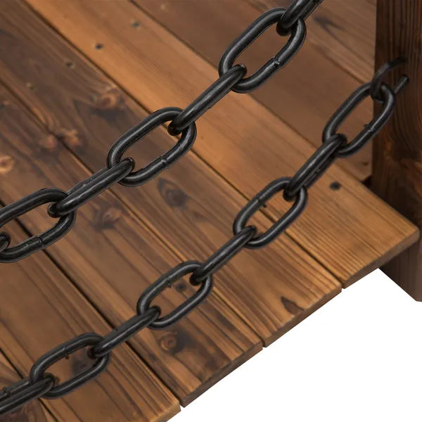 Outsunny Fir Garden Path: 5ft Wooden Bridge with Metal Railings for Ponds and Streams - product image 7