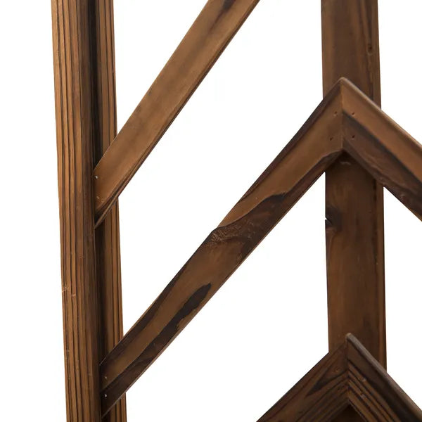 Outsunny Fir Wood Garden Arbor Arch Trellis Pergola Style Roof Climbing Vines Stained Wood 79 inch - product image 9