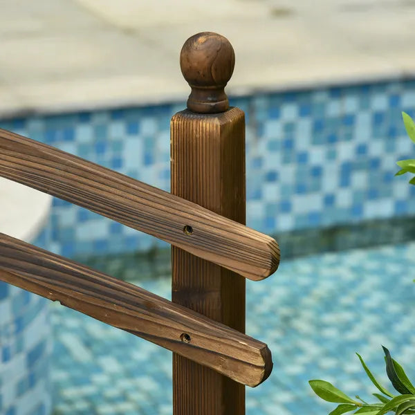 Outsunny Fir Wood Walkway: 7.5ft Arched Garden Bridge with Side Railings for Streams - product image 8