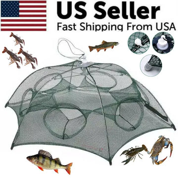 Foldable Fishing Bait Trap Net for Crab Crawdad Shrimp Minnow and Fish