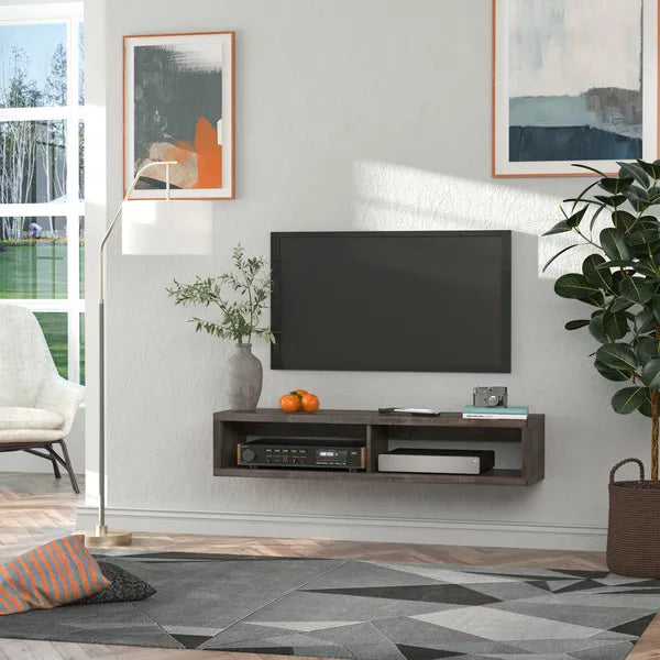 Floating TV Stand Wall Mounted Media Console Storage Shelf Dark Grey for Living Room Home Office - product image 5