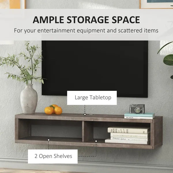 Floating TV Stand Wall Mounted Media Console Storage Shelf Dark Grey for Living Room Home Office - product image 7