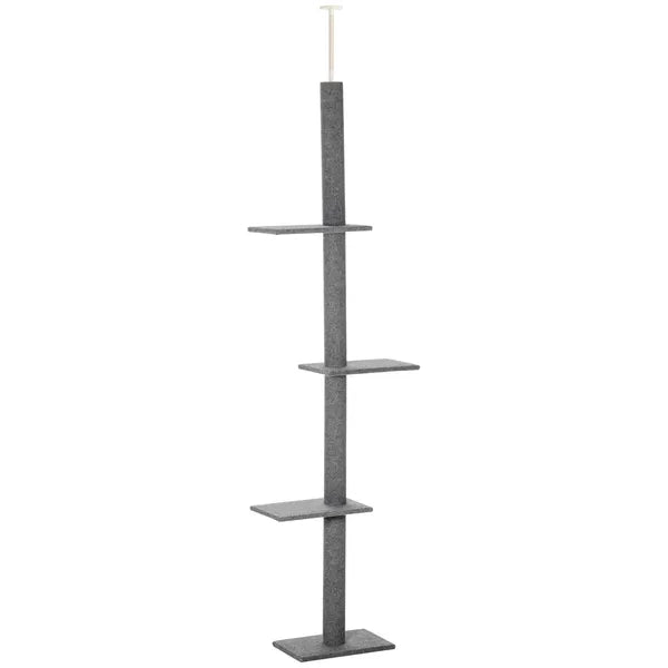 Floor-to-Ceiling Cat Tree Cat Climbing Tower with Sisal-Covered Scratching Posts Natural Cat Tree Activity Center for kittens Cat, Grey - product image 1