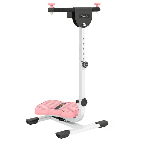 Soozier Foldable Ab Twister Exercise Board with LCD Display and Adjustable Handle Pink - product image 1