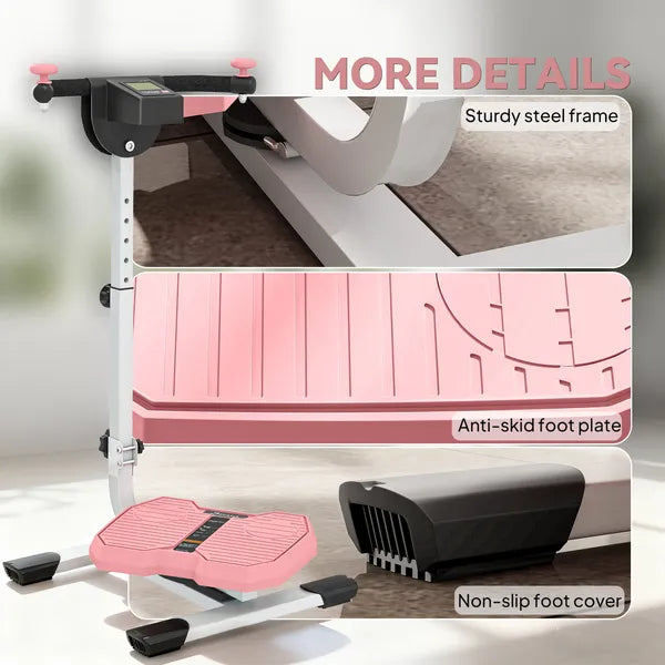 Soozier Foldable Ab Twister Exercise Board with LCD Display and Adjustable Handle Pink - product image 8