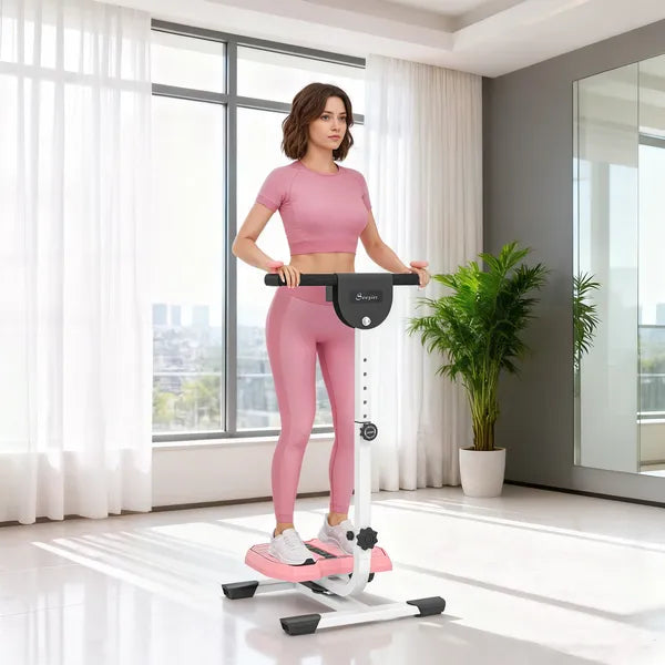 Soozier Foldable Ab Twister Exercise Board with LCD Display and Adjustable Handle Pink - product image 2