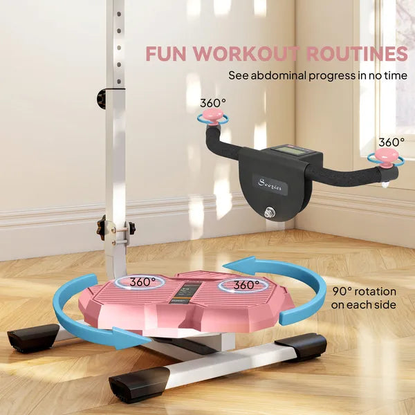 Soozier Foldable Ab Twister Exercise Board with LCD Display and Adjustable Handle Pink - product image 5