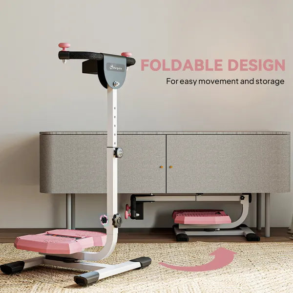 Soozier Foldable Ab Twister Exercise Board with LCD Display and Adjustable Handle Pink - product image 7