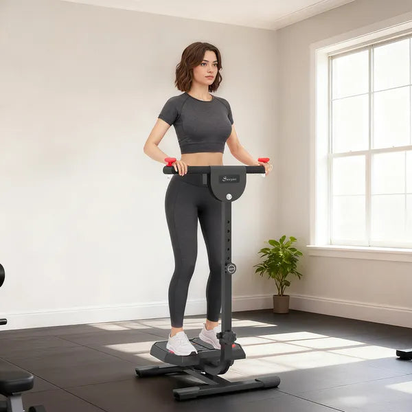 Foldable Ab Twister Board with LCD Display and Adjustable Handle, Red - product image 2