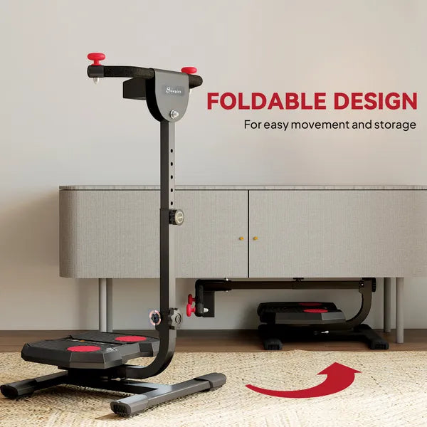 Foldable Ab Twister Board with LCD Display and Adjustable Handle, Red - product image 7
