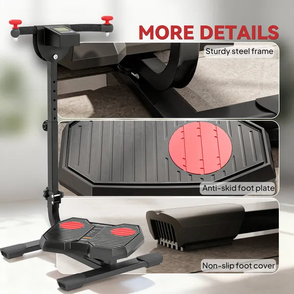 Foldable Ab Twister Board with LCD Display and Adjustable Handle, Red - product image 8