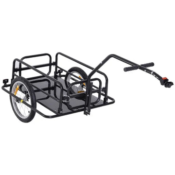 Aosom Foldable Bike Cargo Trailer Cart with Hitch, 80lbs Capacity, 16in Wheels, Black - product image 1