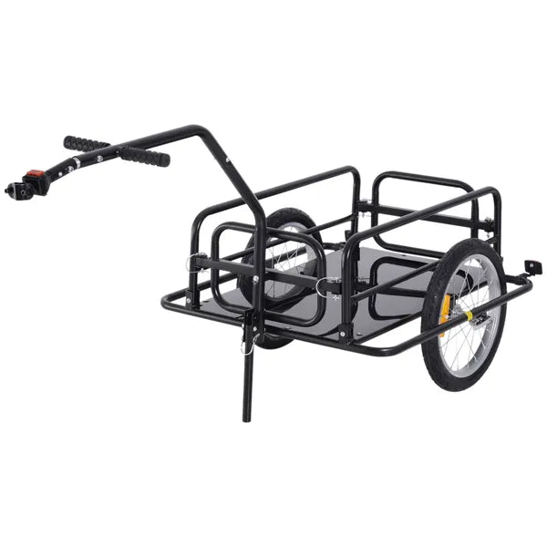 Aosom Foldable Bike Cargo Trailer Cart with Hitch, 80lbs Capacity, 16in Wheels, Black - product image 11