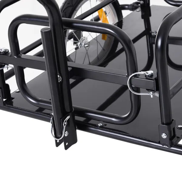 Aosom Foldable Bike Cargo Trailer Cart with Hitch, 80lbs Capacity, 16in Wheels, Black - product image 8