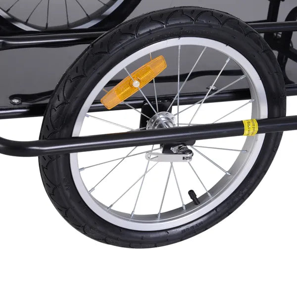 Aosom Foldable Bike Cargo Trailer Cart with Hitch, 80lbs Capacity, 16in Wheels, Black - product image 9