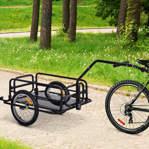 Aosom Foldable Bike Cargo Trailer Cart with Hitch, 80lbs Capacity, 16in Wheels, Black - product image 10