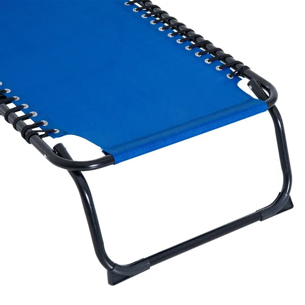 Foldable Chaise Lounge, 4-Position Portable Reclining, Breathable Mesh for Outdoor Patio Adjustable Sleeping Bed - Dark Blue - product image 12