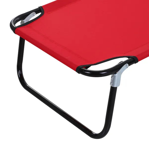 Outsunny Foldable Chaise Lounge, 5-Level Backrest, Adjustable footrest, Pillow, Lightweight Frame, for Pool, Patio, Sun Bathing, Red - product image 9
