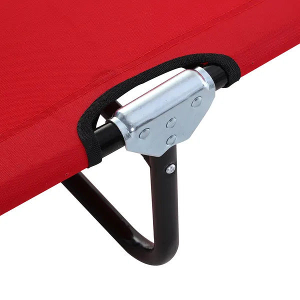 Outsunny Foldable Chaise Lounge, 5-Level Backrest, Adjustable footrest, Pillow, Lightweight Frame, for Pool, Patio, Sun Bathing, Red - product image 7