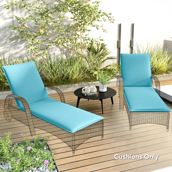 Foldable Chaise Lounge Cushion Set of 2, Outdoor Lounge Chair Cushion Set, UPF50+ 200gsm Fabric, 48" x 23", Light Blue - product image 10